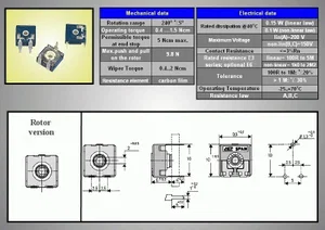 Trimmer resistor Acp TRIM-250K-10H-A 250k Ohms