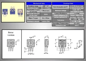 Trimmer resistor Acp TRIM-250K-10V-A 250k Ohms