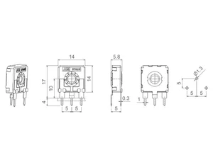 Trimmer resistor Acp TRIM-250K-15V-A 250k Ohms