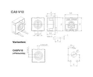 Trimmer resistor Acp TRIM-25K-10H-AN 25k Ohms