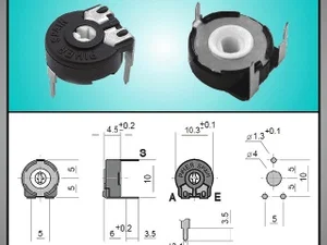 Trimmer resistor Piher TRIM-500R-10H 500 Ohms