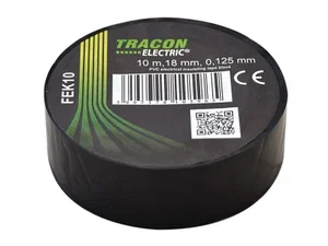 Ruban Isolant PVC Tracon Electric 18mm x 10m Noir 40kV/mm