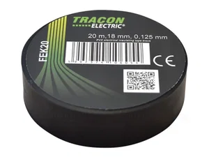 Ruban Isolant PVC Tracon Electric 18mm x 20m Noir 40kV/mm