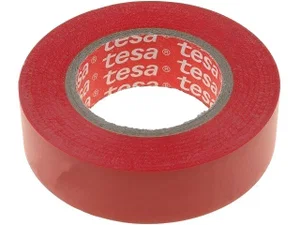 V-00211 Ruban Isolant Électrique PVC, Rouge, 20m x 19mm x 0,13mm