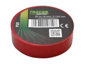 Ruban Isolant PVC Tracon Electric 18mm x 20m Rouge 40kV/mm