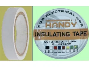 V-00246 Ruban Isolant PVC, 12mm x 6m, Blanc/Gris, 0.13mm Épaisseur