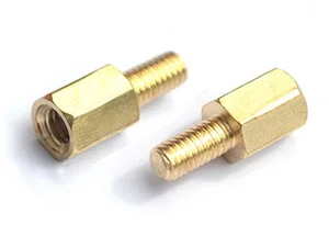 Div V-0050803BK-6 Hexagonal M3-Thread Nickel-Plated Brass Standoff 8mm Height