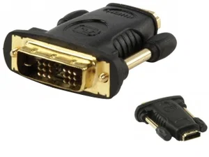 Adaptateur Vidéo Prise HDMI (F19) vers Fiche DVI (M24+1) Doré